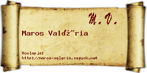 Maros Valéria névjegykártya